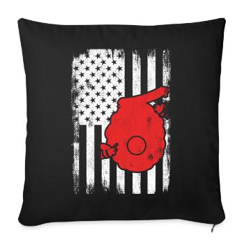 4 juillet USA Apiculture - Housse de coussin décorative 45 x 45 cm - noir - Devant