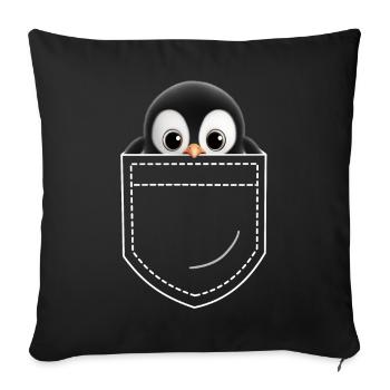 Pingouin - Housse de coussin décorative 45 x 45 cm - noir - Devant