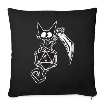 Grim reaper cat Funny Role Playing Cat RPG - Sofa pillowcase 17,3'' x 17,3'' (45 x 45 cm) - black - Front