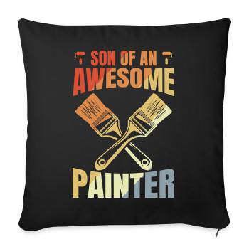 Son of a great painter - Sofa pillowcase 17,3'' x 17,3'' (45 x 45 cm) - black - Front