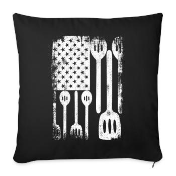 4th of July USA Cooking - Sofa pillowcase 17,3'' x 17,3'' (45 x 45 cm) - black - Front