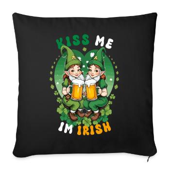Embrasse-moi, je suis irlandaise - Housse de coussin décorative 45 x 45 cm - noir - Devant