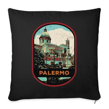 Exploration sicilienne : Palerme authentique - Housse de coussin décorative 45 x 45 cm - noir - Devant