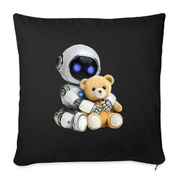 Robot Teddy - Sofa pillowcase 17,3'' x 17,3'' (45 x 45 cm) - black - Front