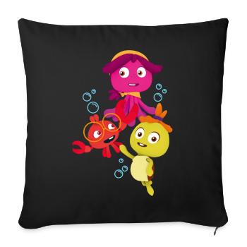 Maari - Abenteuer Am Riff Maari Mit Tuts Und Fin - Sofakissenbezug 45 x 45 cm - Schwarz - Vorne