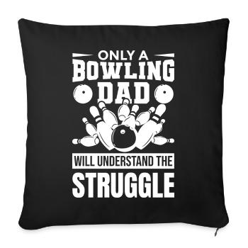 Papa Bowling - Housse de coussin décorative 45 x 45 cm - noir - Devant