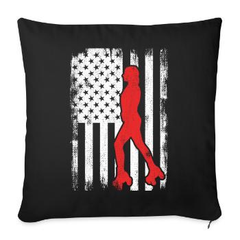 USA roller skater - Sofa pillowcase 17,3'' x 17,3'' (45 x 45 cm) - black - Front