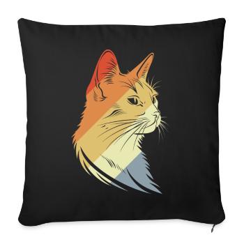 Retro Cats Graphic - Sofa pillowcase 17,3'' x 17,3'' (45 x 45 cm) - black - Front