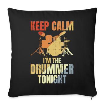 Funny Drummer Saying - Sofa pillowcase 17,3'' x 17,3'' (45 x 45 cm) - black - Front