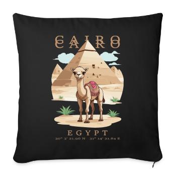 Cairo Egypt - Sofa pillowcase 17,3'' x 17,3'' (45 x 45 cm) - black - Front