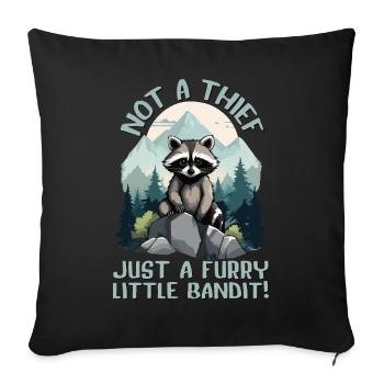 Pas un voleur, juste un petit bandit à fourrure, Raccoon - Housse de coussin décorative 45 x 45 cm - noir - Devant
