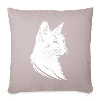 Croquis de chat - Housse de coussin décorative 45 x 45 cm - taupe clair - Devant