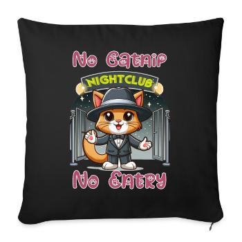 Pas d’herbe à chat - pas d’admission - Housse de coussin décorative 45 x 45 cm - noir - Devant