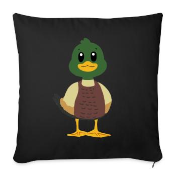 Duck Mallard - Sofa pillowcase 17,3'' x 17,3'' (45 x 45 cm) - black - Front