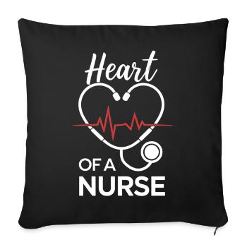 Stethoscope Heart Design for Nurse - Sofa pillowcase 17,3'' x 17,3'' (45 x 45 cm) - black - Front