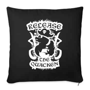 Sortie de The Quacken Funny Pirate Duck - Housse de coussin décorative 45 x 45 cm - noir - Devant