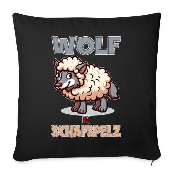 Wolf in sheep's clothing - Sofa pillowcase 17,3'' x 17,3'' (45 x 45 cm) - black - Front
