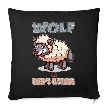 Wolf in Sheep's clothing - Sofa pillowcase 17,3'' x 17,3'' (45 x 45 cm) - black - Front