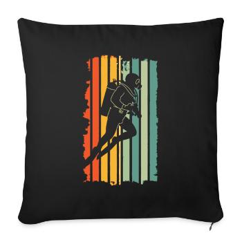 Scuba Diving Diving Diver Vintage - Sofa pillowcase 17,3'' x 17,3'' (45 x 45 cm) - black - Front
