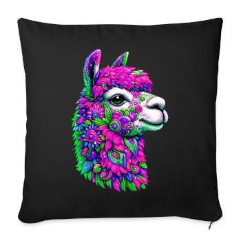 Alpaca - Sofa pillowcase 17,3'' x 17,3'' (45 x 45 cm) - black - Front