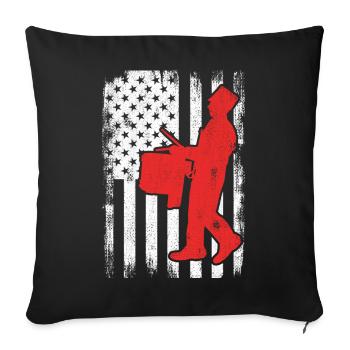 Batteur patriotique des États-Unis - Housse de coussin décorative 45 x 45 cm - noir - Devant