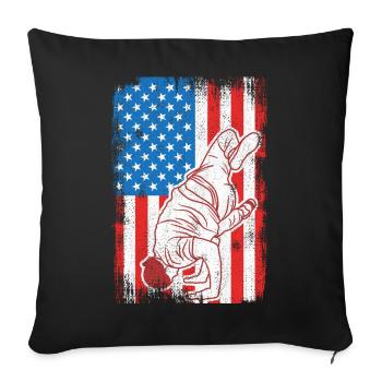 4th of July USA Breakdance - Sofa pillowcase 17,3'' x 17,3'' (45 x 45 cm) - black - Front