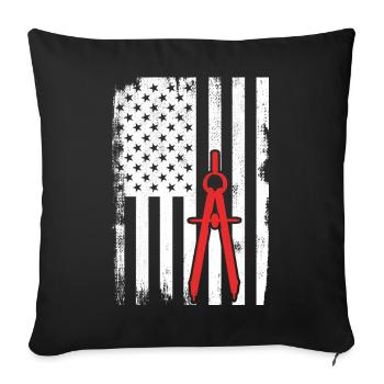 Architecture USA Flag - Sofa pillowcase 17,3'' x 17,3'' (45 x 45 cm) - black - Front