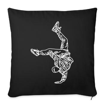 Breakdancer Sketch - Sofa pillowcase 17,3'' x 17,3'' (45 x 45 cm) - black - Front