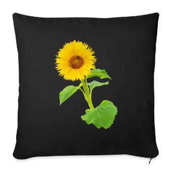 Vibrant Sunflower Yellow Flower Blossoms Late Summer - Sofa pillowcase 17,3'' x 17,3'' (45 x 45 cm) - black - Front