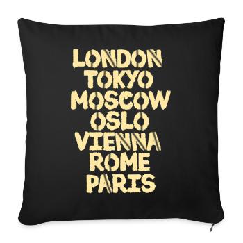 City World Collage in Vintage Style - Sofa pillowcase 17,3'' x 17,3'' (45 x 45 cm) - black - Front