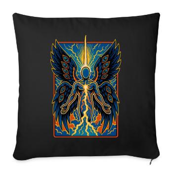 Oeil ailé électrique ange Illustration humaine - Housse de coussin décorative 45 x 45 cm - noir - Devant