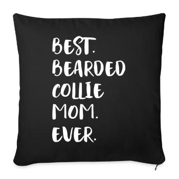 Bearded Collie - Sofa pillowcase 17,3'' x 17,3'' (45 x 45 cm) - black - Front