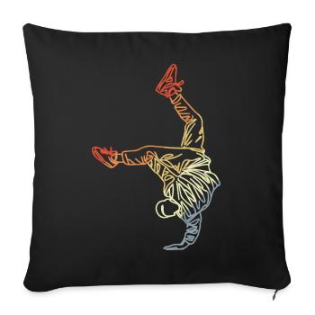 Vintage Breakdancer Drawing - Sofa pillowcase 17,3'' x 17,3'' (45 x 45 cm) - black - Front