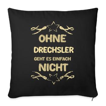 Tourneur - Housse de coussin décorative 45 x 45 cm - noir - Devant