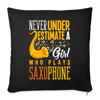 Saxofon - Sofakissenbezug 45 x 45 cm - Schwarz - Vorne