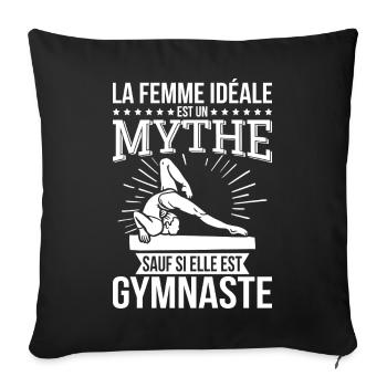 The ideal woman, a myth unless she is a gymnast - Sofa pillowcase 17,3'' x 17,3'' (45 x 45 cm) - black - Front