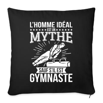 The ideal man is a myth unless he is a gymnast - Sofa pillowcase 17,3'' x 17,3'' (45 x 45 cm) - black - Front