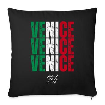 Venice Italy, souvenir of Venice - Sofa pillowcase 17,3'' x 17,3'' (45 x 45 cm) - black - Front