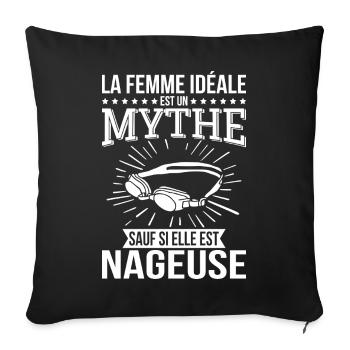The ideal woman, a myth unless she is a swimmer - Sofa pillowcase 17,3'' x 17,3'' (45 x 45 cm) - black - Front