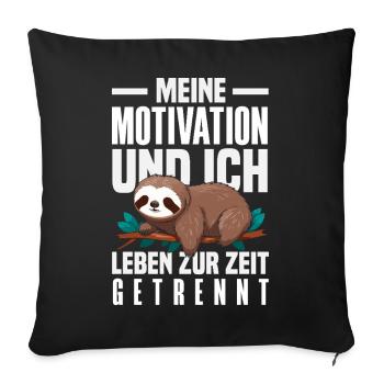 Ma motivation et moi - Paresseux séparé - Housse de coussin décorative 45 x 45 cm - noir - Devant