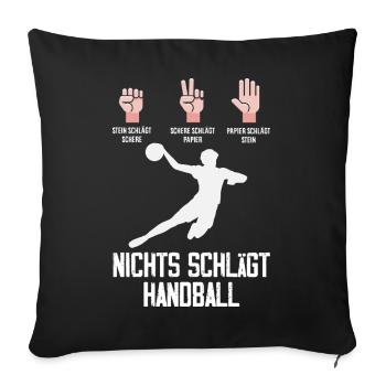 Handball Joueurs Handball Handball Cadeaux - Housse de coussin décorative 45 x 45 cm - noir - Devant