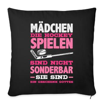 Funny Hockey Hockey Player Gift - Sofa pillowcase 17,3'' x 17,3'' (45 x 45 cm) - black - Front