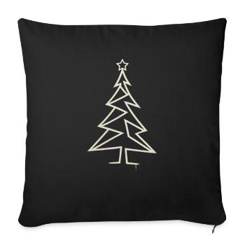 Arbre de Noël urbain – Conception angulaire à une ligne - Housse de coussin décorative 45 x 45 cm - noir - Devant