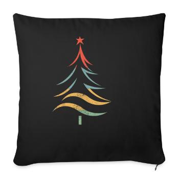 Colorful Christmas Tree Brush Strokes - Sofa pillowcase 17,3'' x 17,3'' (45 x 45 cm) - black - Front