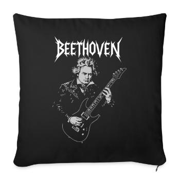 Beethoven Guitar Hero - Sofa pillowcase 17,3'' x 17,3'' (45 x 45 cm) - black - Front