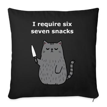 6-7 Mème Internet 6 7 Snack Cat - Housse de coussin décorative 45 x 45 cm - noir - Devant