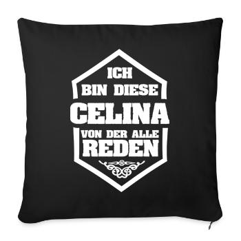 Celina as a nickname - Sofa pillowcase 17,3'' x 17,3'' (45 x 45 cm) - black - Front