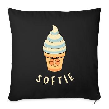 Softie Softeis Comic Icecream Lover - Housse de coussin décorative 45 x 45 cm - noir - Devant