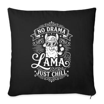 Pas de drame Lama Détends-toi - Housse de coussin décorative 45 x 45 cm - noir - Devant