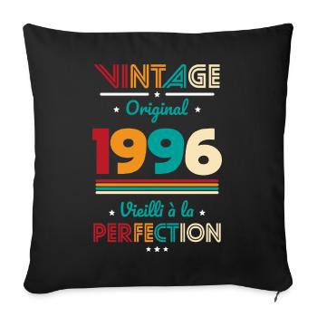 1996 – Vintage – Aged to perfection - Sofa pillowcase 17,3'' x 17,3'' (45 x 45 cm) - black - Front